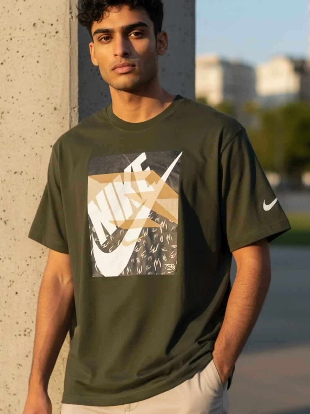 NWT Nike 3BRAND by Russell Wilson Dark Forest Green Graphic Tee Size XL 13-15yrs